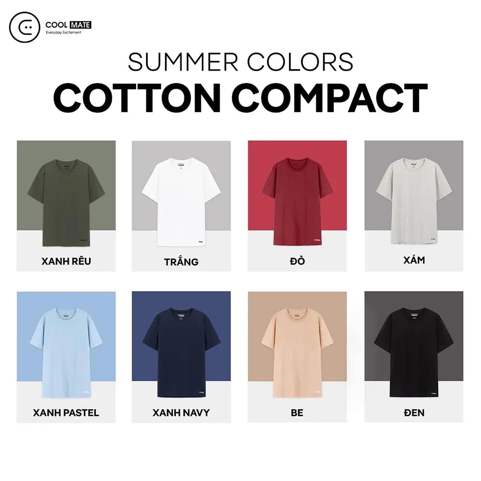 Áo thun Coolmate từ chất liệu Cotton Compact