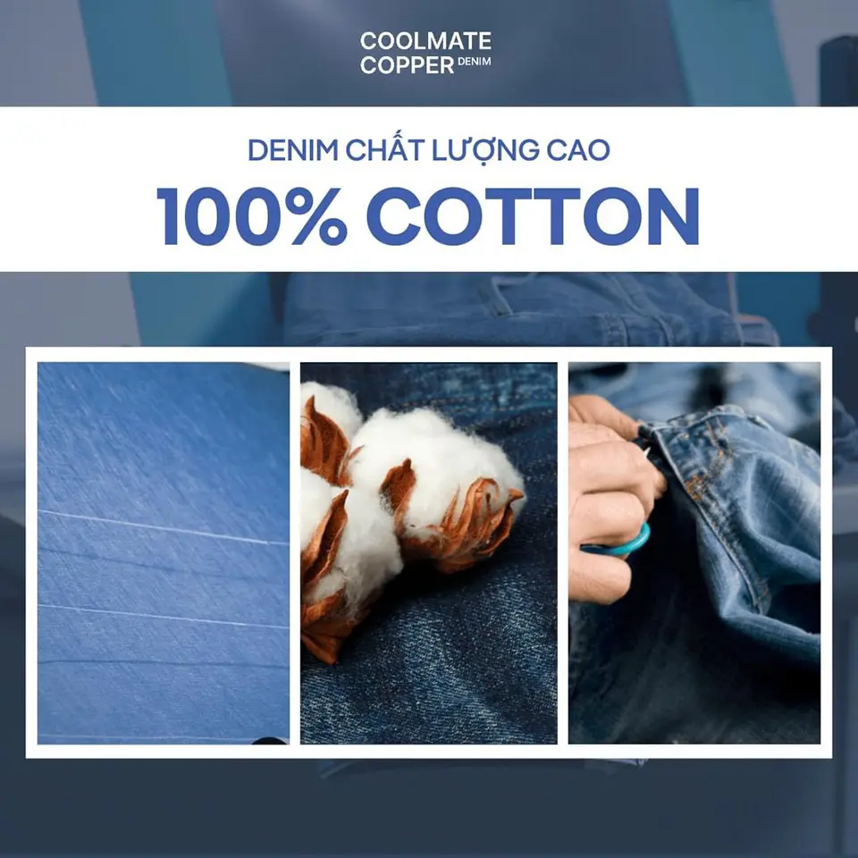 Denim Coolmate từ chất liệu Cotton nguyên chất