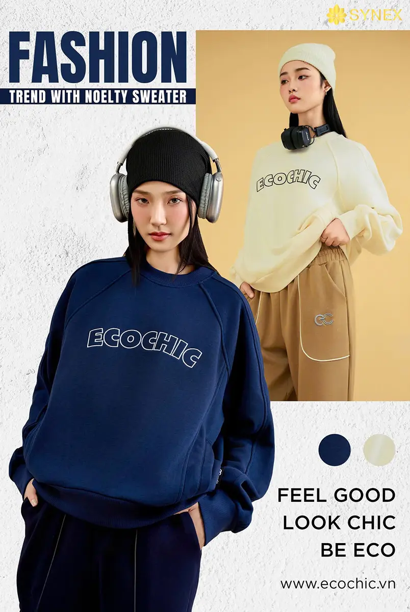 PHONG CACH AO CREWNECK MOI LA CUA ECOCHIC